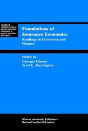 Cover of: Foundations of insurance economics: readings in economics and finance