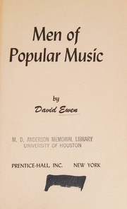 Cover of: Men of popular music by David Ewen, David Ewen