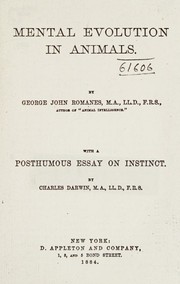Cover of: Mental evolution in animals: with a posthumous essay on instinct