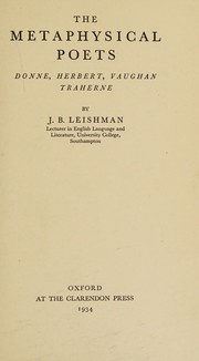 Cover of The metaphysical poets by j. b. leishman