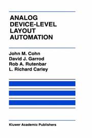 Cover of: Analog device-level layout automation by by John M. Cohn ... [et al.].