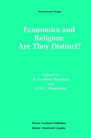 Cover of: Economics and religion: are they distinct?