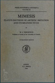 Cover of: Mimesis by W. J. Verdenius, W. J. Verdenius