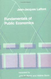 Cover of: Fundamentals of public economics by Jean-Jacques Laffont