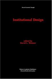 Cover of: Institutional design