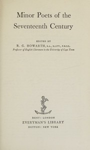 Cover of: MINOR POETS OF THE 17TH CENTURY