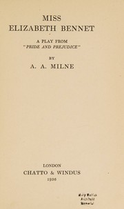 Cover of: Miss Elizabeth Bennet: a play from "Pride and prejudice"