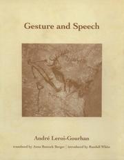 Cover of: Gesture and speech