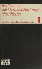Cover of: Mit Marx-und Engelszungen. Gedichte, Balladen, Lieder. by Wolf Biermann, Wolf Biermann