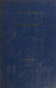 Cover of: Mémoires d'espoir le renouveau 1958-1962