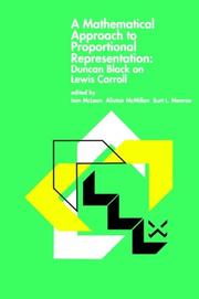 Cover of: A Mathematical Approach to Proportional Representation Duncan Black on Lewis Carroll
