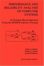 Cover of: Performance and reliability analysis of computer systems by Robin Sahner