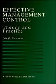 Cover of: Effective management control: theory and practice