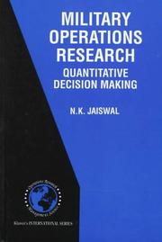 Cover of: Military operations research: quantitative decision making