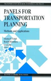 Cover of: Panels for transportation planning | 