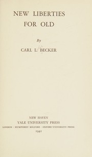 Cover of: New liberties for old