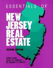 Cover of: Essentials of New Jersey real estate by Edith Lank, E Lank, Joan M. Sobeck, Joseph H Martin, Edith Lank