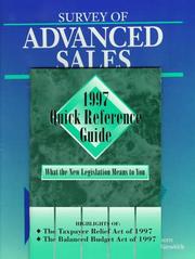 Cover of: Survey of Advanced Sales, 1997 Quick Reference Guide