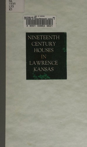 cover of Nineteenth century houses in Lawrence, Kansas