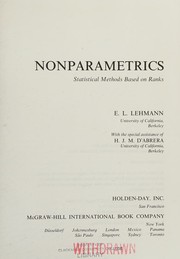 Cover of: Nonparametrics: statistical methods based on ranks