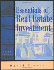 Essentials of real estate investment by David Sirota