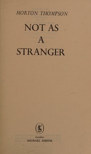 Cover of: Not as a stranger