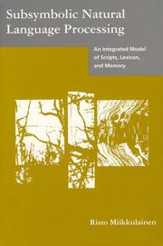 Cover of: Subsymbolic natural language processing by Risto Miikkulainen