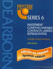 Cover of: Investment Company/Variable Contracts Limited Representative: License Exam Manual (Passtrak Series 6, edición en español)