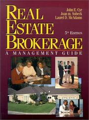 Cover of: Real Estate Brokerage by John E. Cyr, Joan M. Sobeck, Laurel D. McAdams