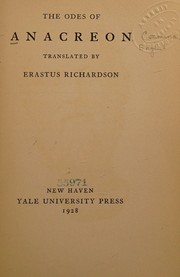 Cover of: The odes of Anacreon