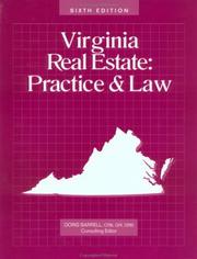 Cover of: Virginia Real Estate: Practice & Law (Virginia Real Estate Practice & Law)
