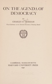 Cover of: On the Agenda of Democracy