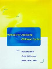Cover of: Methods for assessing children's syntax by edited by Dana McDaniel, Cecile McKee and Helen Smith Cairns.