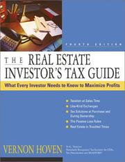 Cover of: The real estate investors tax guide by Vernon Hoven