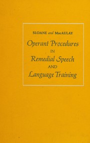 Cover of: Operant procedures in remedial speech and language training