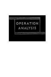 Cover of: Operation analysis