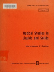 Cover of: Optical studies in liquids and solids