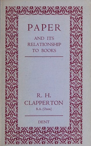 cover of Paper and its relationship to books