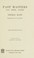 Cover of: Past masters, and other papers.