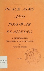 Cover of: Peace aims and post-war planning