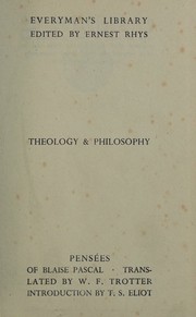 Cover of: Pensees.  Everyman's Library No. 874