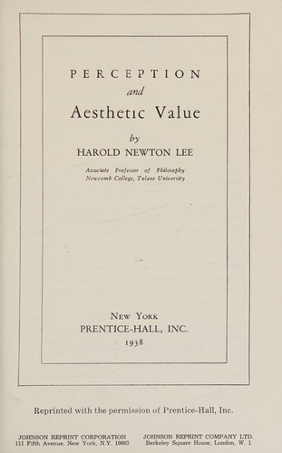 Perception and aesthetic value
