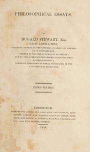 Cover of Philosophical essays by Dugald Stewart