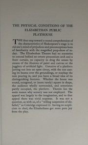 Cover of: The physical conditions of the Elizabethan public playhouse.