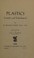Cover of: Plastics, scientific and technological,