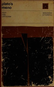 Cover of: Platos Meno Text & Criticism by Πλάτων, Πλάτων