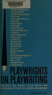 Cover of Playwrights on playwriting by Toby Cole