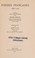 Cover of: Poesies Francaises 1860 1925