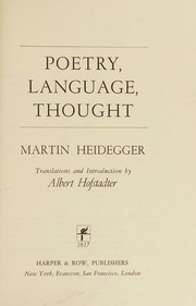 Cover of: Poetry, language, thought