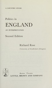 Cover of: Politics in England - Second Edition by Richard Rose, Richard Rose